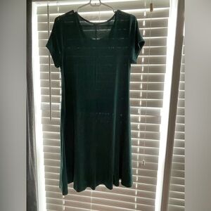 Forest Green Knee-Length A-Line Dress
